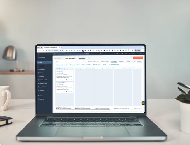 Firefly_Ultra-realistic-photograph-of-a-laptop-on-a-modern-desk-displaying-a-CRM-sales-pipeli-867900